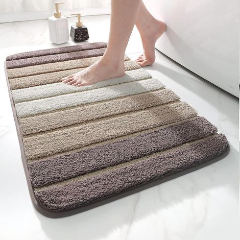 40 X 60 Cm, Beige, Rutschfeste Badematte, Extra Weicher Badteppich, Maschinenwaschbar, Saugfähig