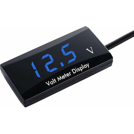 12v Digitales Wasserdichtes Kfz-voltmeter Dc 12v Led-voltmeter Für Auto Motorrad Spannungsanzeige (blaue Led)
