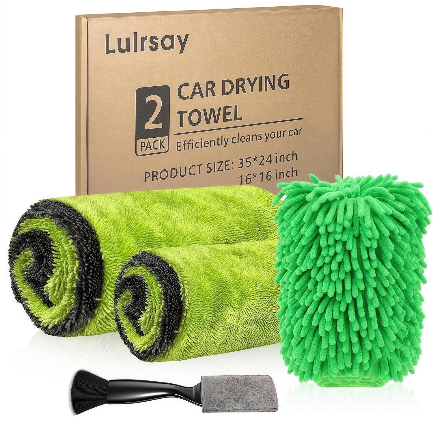 Mikrofaser-handtücher Auto 1200 Gsm, 2er-set (90x60 & 40x40cm), Ultra-saugfähig, Lackschonend