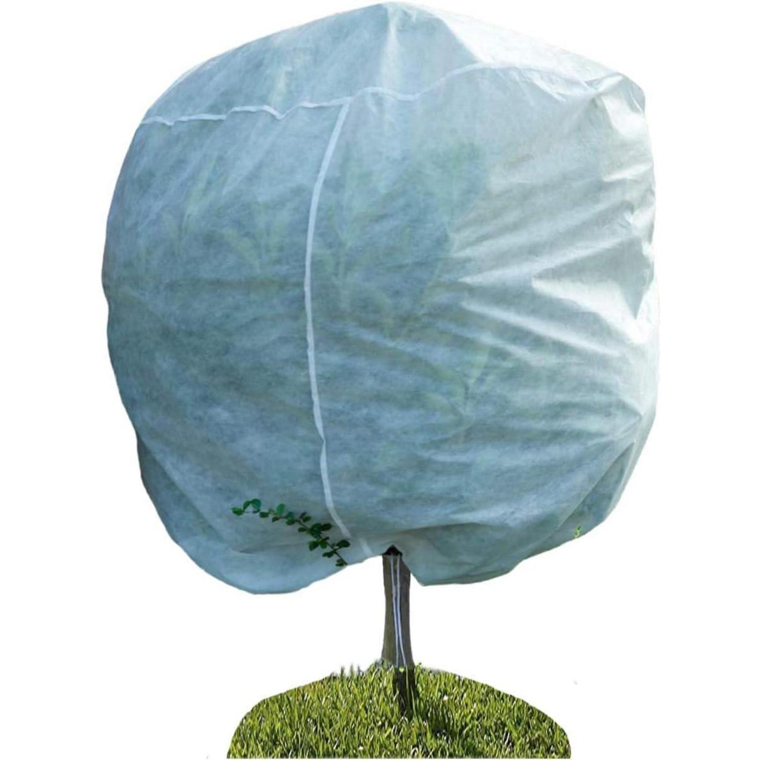 Winterschutzsack Für Kübelpflanzen, Frostschutzhaube Mit Zugband, Wiederverwendbar, 180x120cm, Weiß