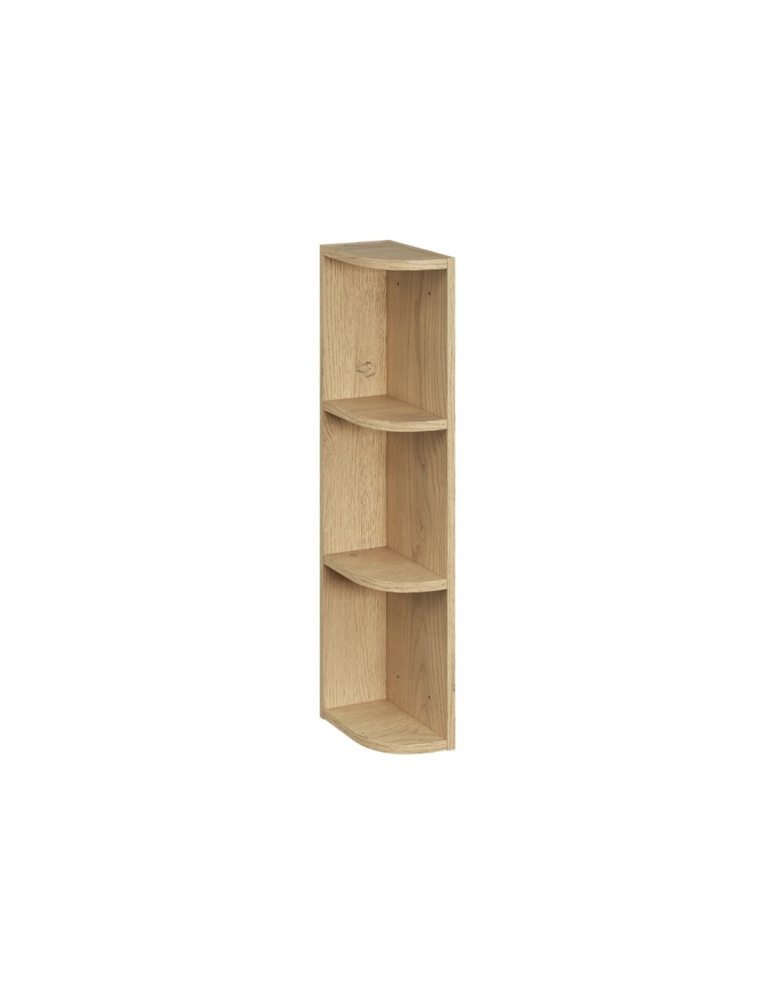 Möbelstück Natura - Offene Abgerundete Ecke - Farbe Helles Eichenholz - L15 X H80 Cm - Zum Aufhängen