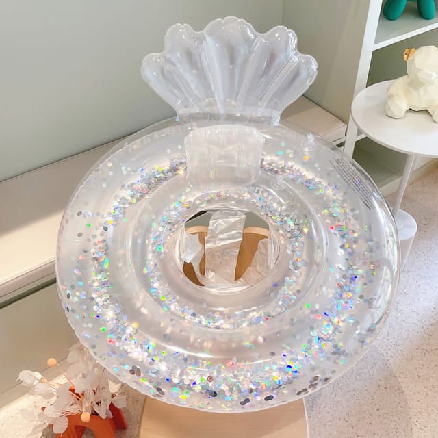 Kinderschwimmring Mit Glitzer, Dicker Schwimmring Für Den Pool, Transparente Aufblasbare Schwimmflügel, Geeignet Für 20-35 Kg
