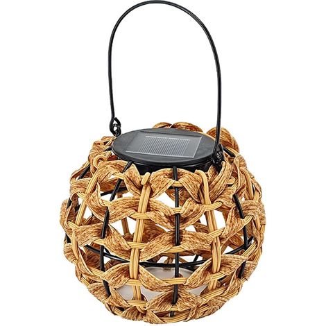 Solare Rattan-laterne, Hängende Solarlaternen Für Den Außenbereich, Wasserdichte Hängende Gartenleuchten Für Tisch, Brücke, Hof, Terrasse, Gehweg Und Veranda-dekoration