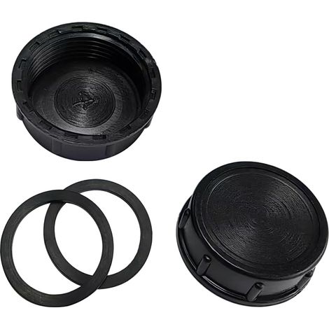 Qrity 2 Stück Abflussstopfen Für Küchenspüle, 39 Mm Gewindestopfen, Schwarz