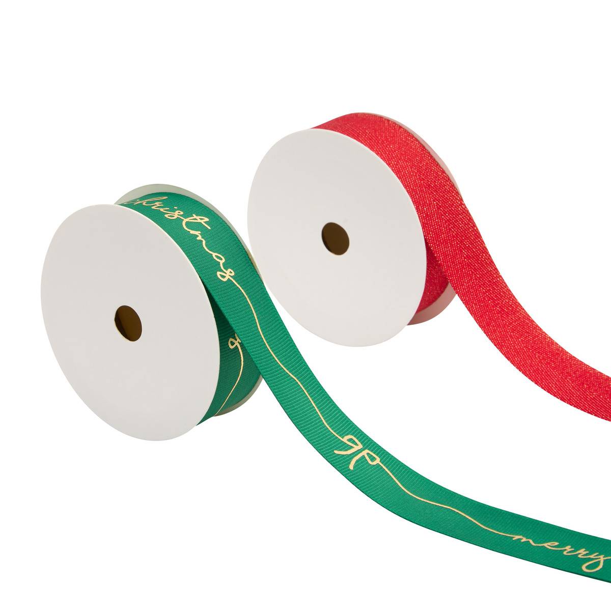 Bedrucktes Weihnachtsband Aus Textil, 25 Mm X 3 M -