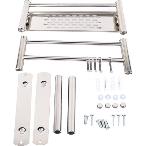 Bathroom Floating Shelves Stainless Steel Thicken Single Layer 40cm Shower Towel Rack For Towel Bath Products