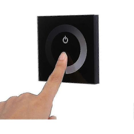 Dc 12v-24v Dimmer Switch Wall Mount Touch Panel Controller Monochrome Led Strip Brightness Adjustable Dimmer Touch Screen Led Dimmer Switch (black)