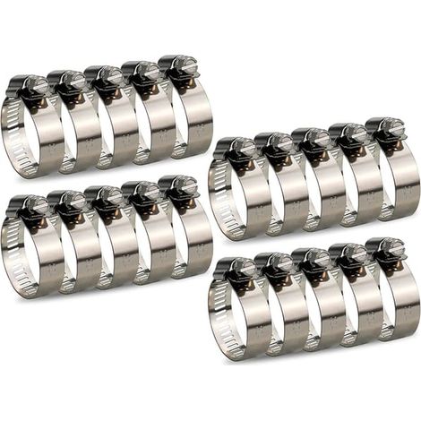 Hose Clamp Set - 20 Pcs - Hose Clamps - For Garden Hose, Drain Hose Or Shower Hose - Stainless Steel Hose Clamp - Ø10-16mm -