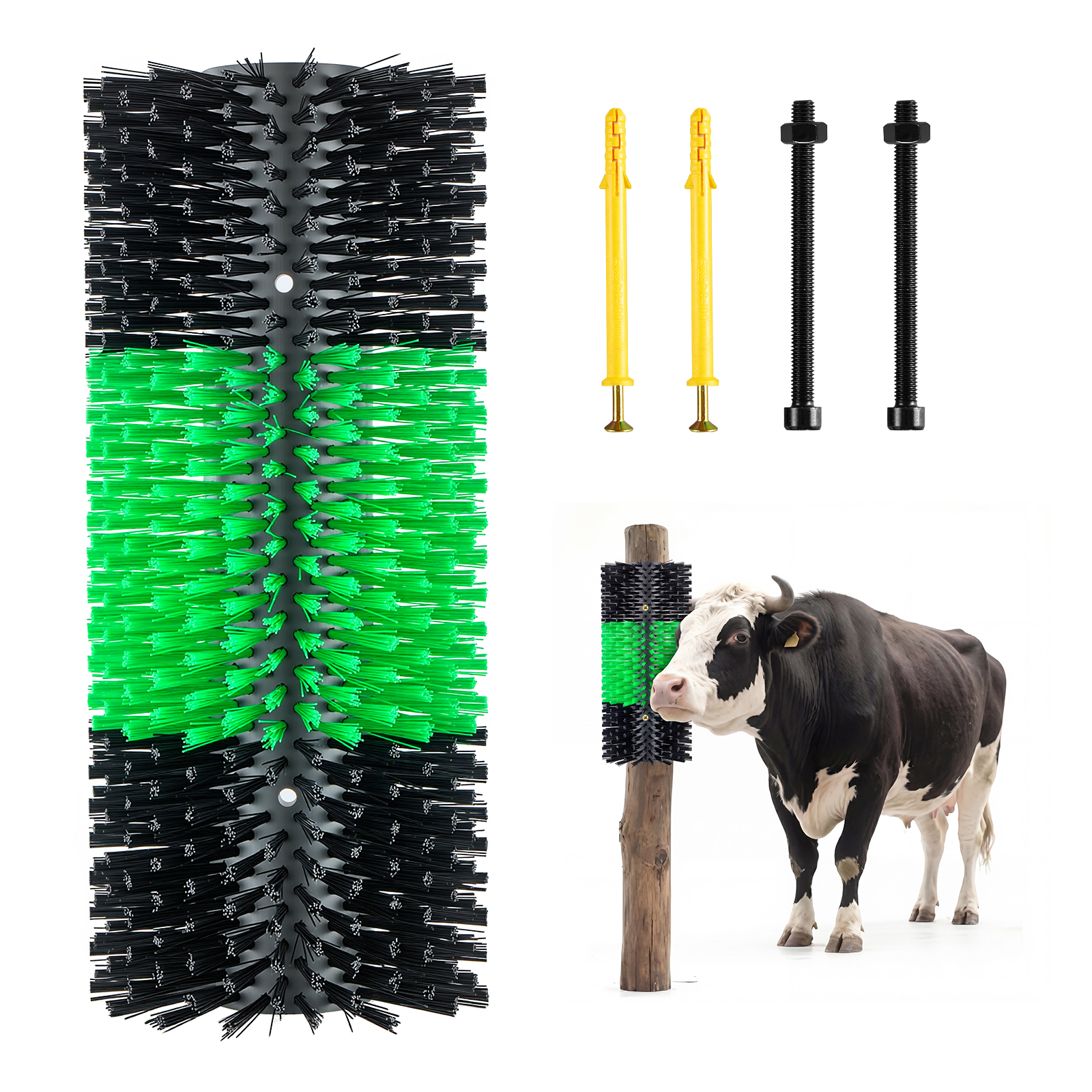 Vevor Kratzbürste Für Haustiere, 6 Pferdebürsten Mit 12 Schrauben, 20 X 7,5 Zoll Großer Kuhkratzer, Zur Linderung Von Rückenjucken Und Zur Pflege