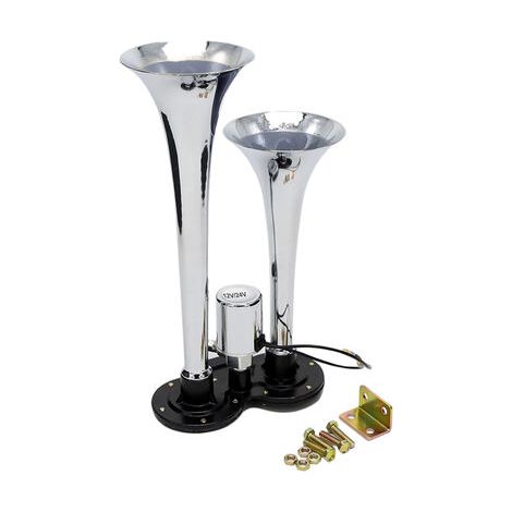 150 Db Doppelhorn-chrom-lufthupe - Universelles 12v/24v-lautsprecherset Für Lkws Und Züge