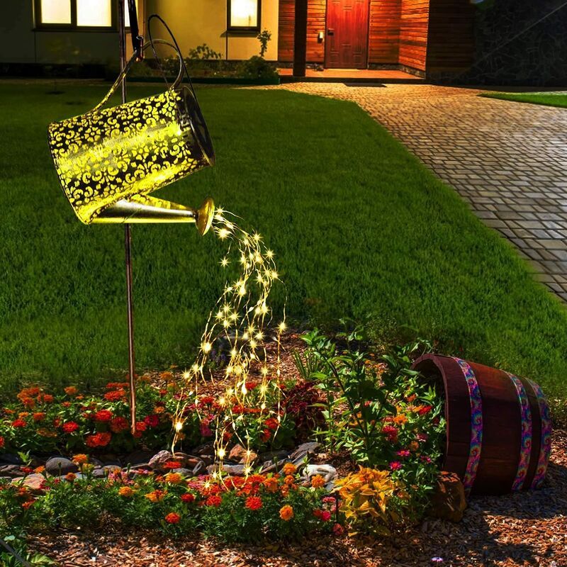 Solarbetriebene Lichterkette Für Den Außenbereich – Ip65 Wasserdicht – Lichtempfindliches System – Kupferne Gartendekoration Mit Led-beleuchtung