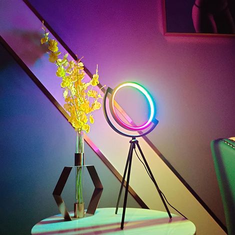 Dimmbare Rgb-tischleuchte Mit Usb-anschluss Und Steuerkabel, Verschiedene Farben, Schwarz, Stimmungsvolles Licht Für Schlafzimmer, Arbeitszimmer, Wohnzimmer, Dekorative Lampe