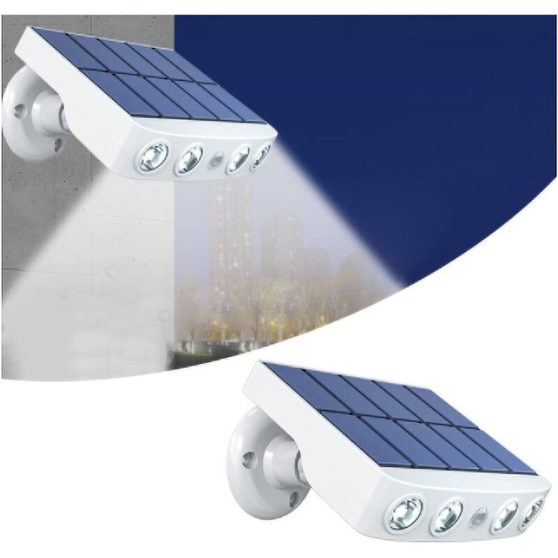 Leistungsstarke Solarleuchte Mit Bewegungsmelder – Wasserdichte Led-flutlichter Für Garten, Weg, Straße (weißes Gehäuse, Weißes Licht)