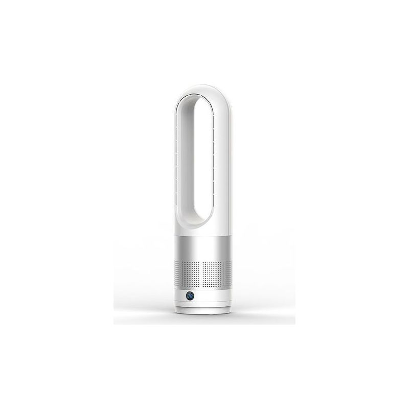 18-zoll-turmventilator Ohne Rotorblätter, Kühl- Und Heizfunktion, 8 Windgeschwindigkeiten, 8-stunden-timer, 80°-drehung, Led-anzeige, Für Wohnzimmer Und Büros