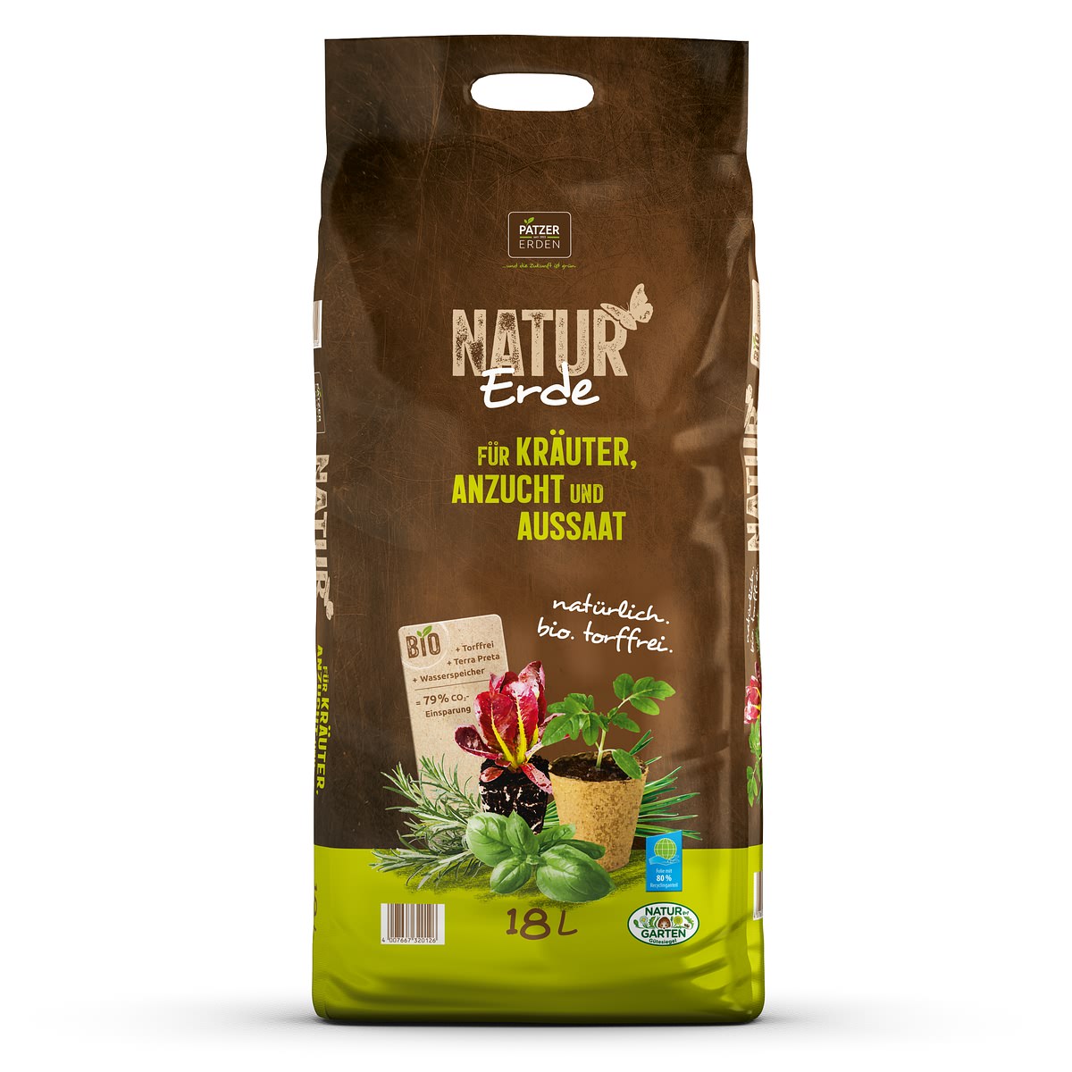 Patzer Natur Erde Bio Für Kräuter Anzucht & Aussaat Torffrei - 10 Liter