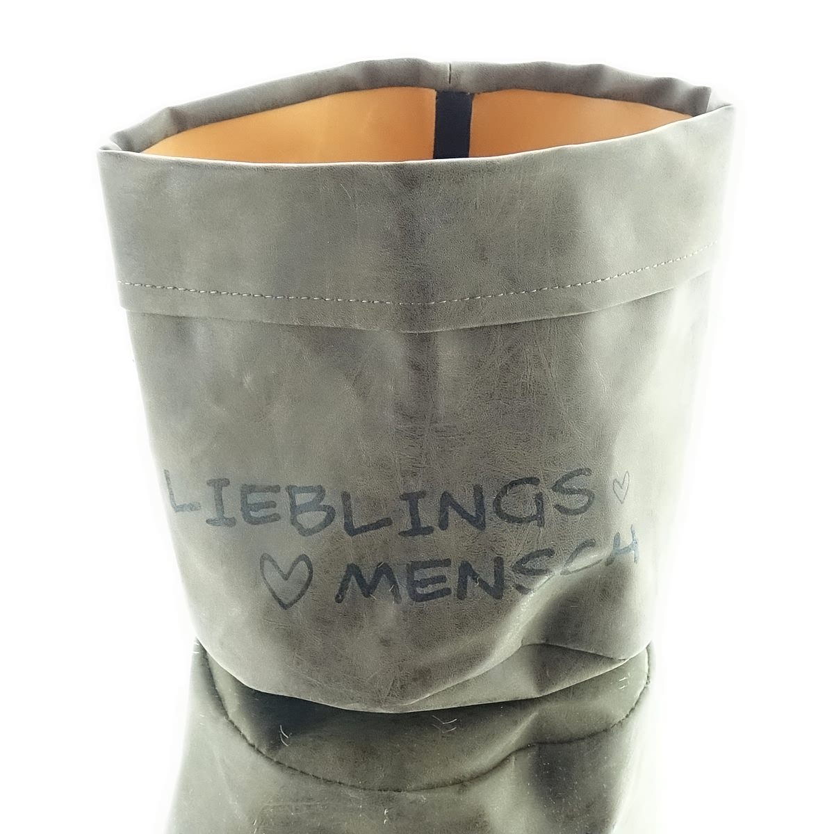 Nature Trends Kunstleder-pflanztasche Mit Schriftzug Lieblingsmensch 14 X 18 Cm