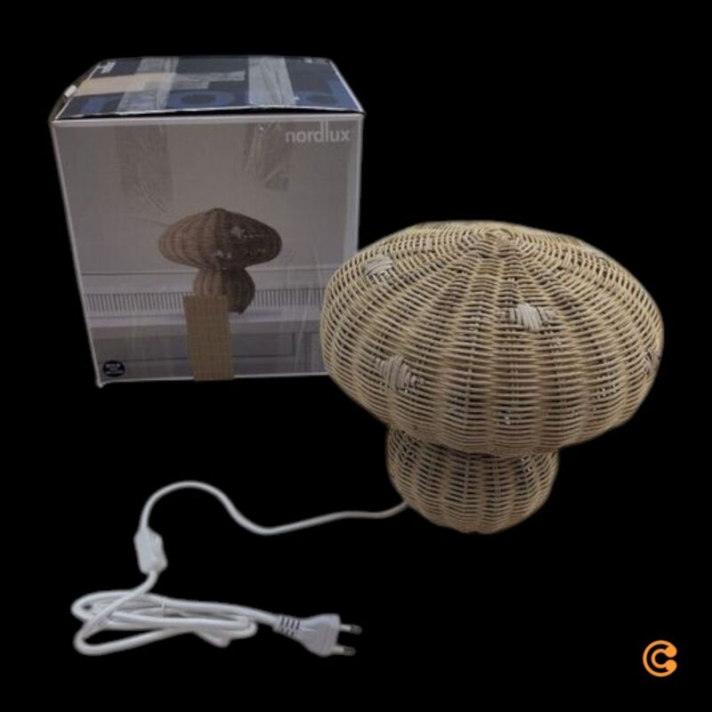 [gebraucht] B-ware Nordlux Tischleuchte Lampe Allie Led Rattan Pilzform Naturbraun 28,8cm
