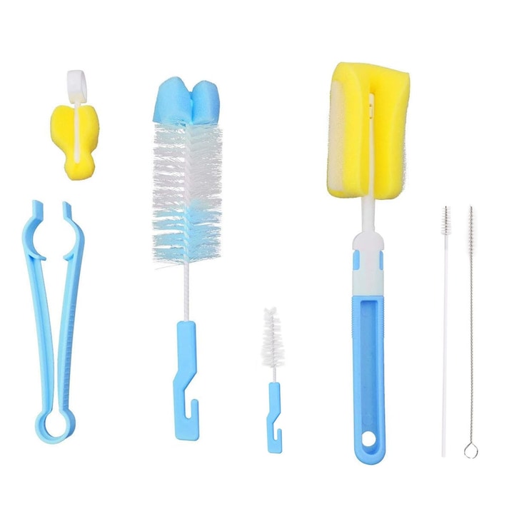 7-teiliges Set Babyflaschen- Und Saugerbürsten, Zggzerg, Ergonomischer Und Rutschfester Griff, Reinigt Auch Schwer Zugängliche Stellen, Zur Reinigung Von Babyflaschen, Saugern, Schnullern Und Bechern,