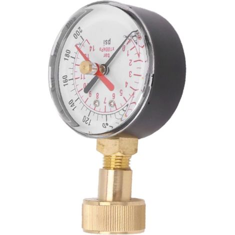 Wasserdruckmesser Aluminiumlegierung Eisen 0 Bis 200 Psi Universeller Wasserdrucktestmesser Mit 3/4 Zoll Innengewinde Für Ersatz