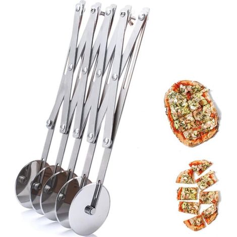 5-rad-teigschneider, Gebäckschneider, Teigschneidrad Aus Edelstahl, Gebäckschneider, Pizzaschneider, Keks-schneidrad, Verstellbarer Pizzaschneider