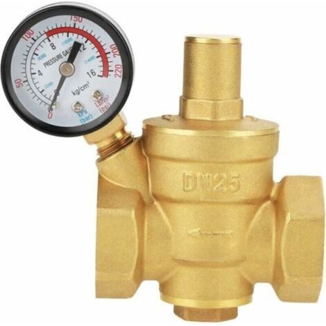 Druckregler, Messing-druckregler, Dn25 Einstellbarer Wasserdruckminderer Mit Manometer