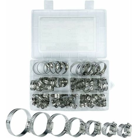 Spanngurt, Edelstahl-spanngurt, 60 Stück Edelstahl-spanngurte, 8-38mm 7 Verschiedene Größen, Für Pools, Waschmaschinen, Geschirrspüler, Häusliche Wasserleitungen