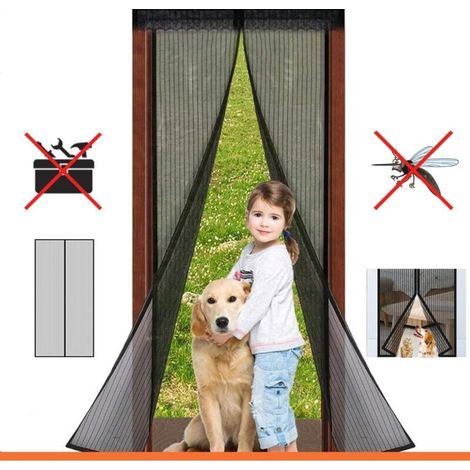 Magnetisches Insektenschutzgitter Für Türen – 100 X 210 Cm – Automatische Schließung – Einfache Installation Ohne Schrauben – Aus Robustem Polyester