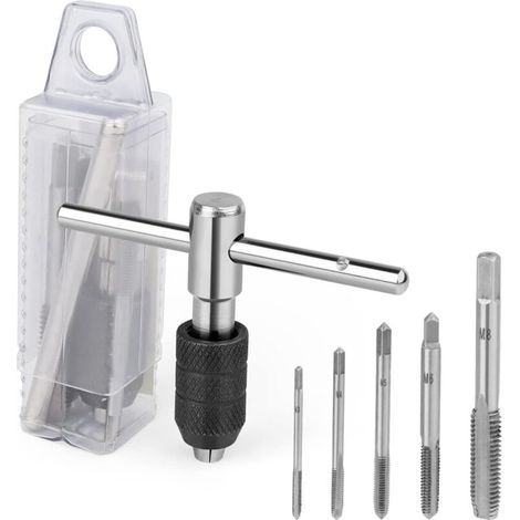 Metrisches Gewindeschneidgewinde, Kohlenstoffstahl-gewindeschneider, Gewindeschneidmaschine Mit Einstellschlüssel, Gewindeschneidschlüssel M3-m8 (silber)