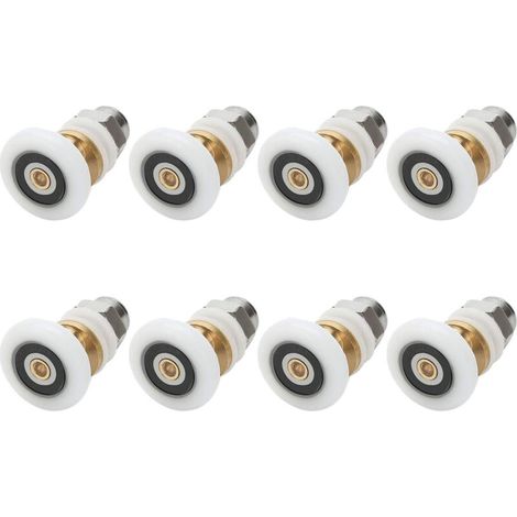 Roulettes Douche 27mm, Roulette Porte Coulissante Douche Roulement Pour Porte De Douche 8 Pièces，ouylaf