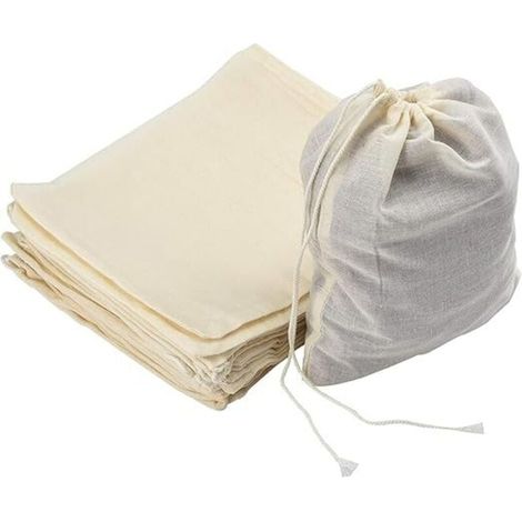 Stoffbeutel Aus 100 % Baumwolle, 30 Stück, 18x20 Cm, Wiederverwendbare Beutel Für Taufen Mit Kordelzug Für Hochzeiten Und Geburtstage, Weiße Filterbeutel Für Küche Und Marmeladenherstellung