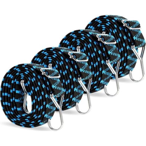 Flache Gummibänder Mit Haken 2 M, Verstellbare Gummibänder Mit Metallhaken, Elastische Kordel Für Gepäck, Breite Spanngurte Für Umzug, Fahrrad, Motorrad, Auto, Plane, Camping, Anhänger