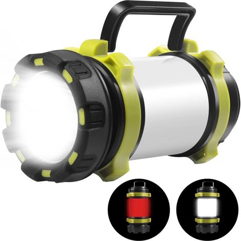 Camping-taschenlampe Led Wiederaufladbare Camping-laterne, Camping-licht Mit 6 Beleuchtungsmodi, 3700-mah-taschenlampe, Ipx4 Wasserdichtes Camping-zubehör, Camping-lichter Für Zelte