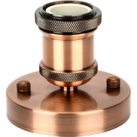 Edison E27 Lampenfassung Vintage Retro Lichtsockel Kabellos Aus Keramik Mit Innenleben, 1 Packung, Antikes Rot Messing