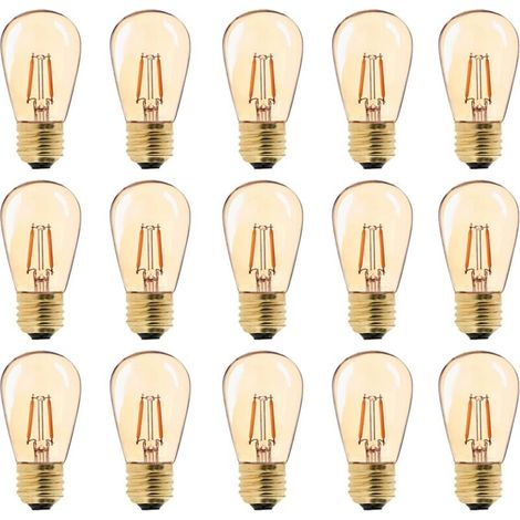 Led E27 Vintage-lampe, St45 Easy 1w = 10w Glühlampen, Super Warmweiß 2200 K E27 Sockel Nachttischlampe, Goldglas, Nicht Dimmbar, Packung Mit 15