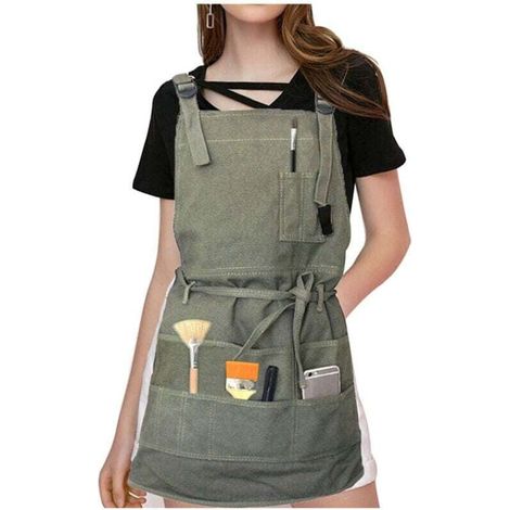 Professionelle Leinenschürze Mit Taschen Für Damen, Herren Und Erwachsene, Verstellbar – Arbeitskleidung Für Milchtee-läden, Friseure, Floristen, Restaurants Und Bars