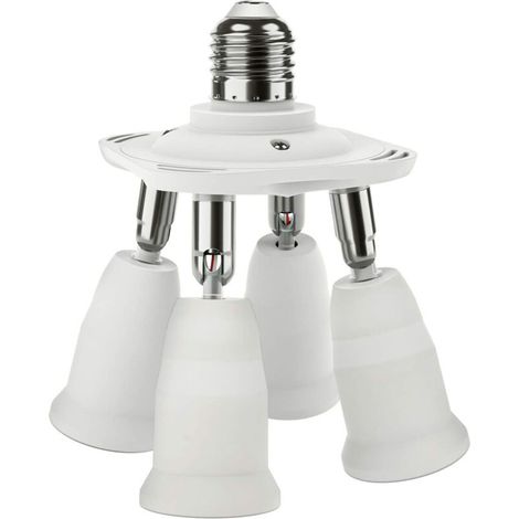4-in-1 E27-fassung Verteiler, Deckenlampen-konverter 10,5 10,5 12,5 (cm)