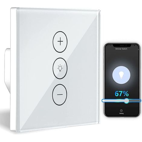 Dimmerschalter, Wifi-lichtdimmer Mit Prozentfunktion Und Timer-funktion, Wlan-app-sprachsteuerung, Einbau-lichtdimmer