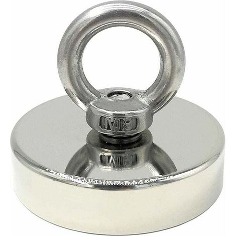 Superalter Neodym-magnet 120 Kg - Starke Magnete - Ideal Für Magnetfischen - Ø 60 Mm Mit Öse Aus Neodym