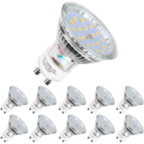 Set Aus 10 Led-lampen, Gu10-5w Entspricht 60w, Kaltweiß 6000k 120° Breiter Abstrahlwinkel, Led-spotlampen