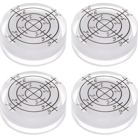 4er-pack Runde Blasen-wasserwaagen 32 X 7 Mm, Mini-rundwasserwaagen Zur Ausrichtung Von Kameras, Stativen, Teleskopen, Werkstätten Und Drehtellern, Weiß