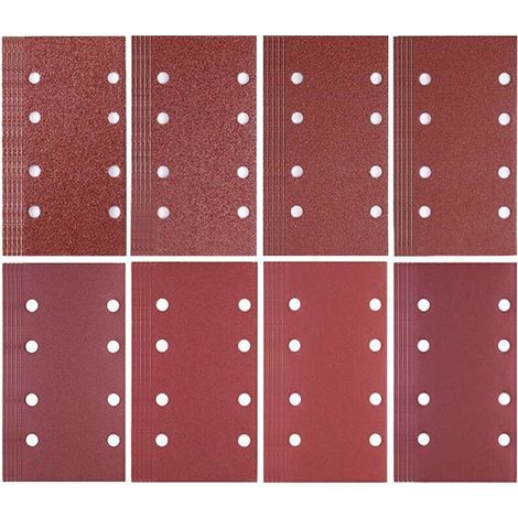 80 Blatt Schleifpapier 93 X 185 Mm Mit 8 Löchern, Körnungen 40/60/80/120/180/240/320/400 Für Bosch-schleifmaschine
