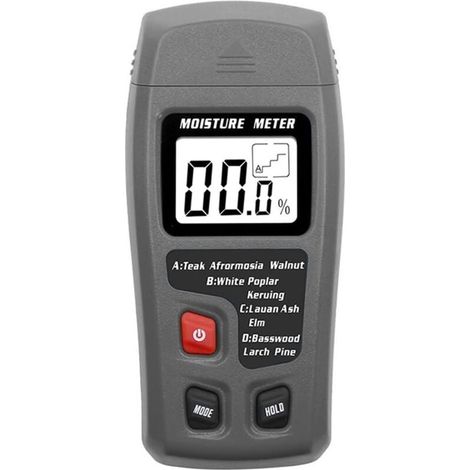 Schwarzer Digitaler Feuchtigkeitsmesser 9 V Mit Feuchtigkeitsanzeige, Feuchtigkeitsprüfer, Professionelles Hygrometer Für Holzfeuchtigkeit, Tragbares Gerät, Neu