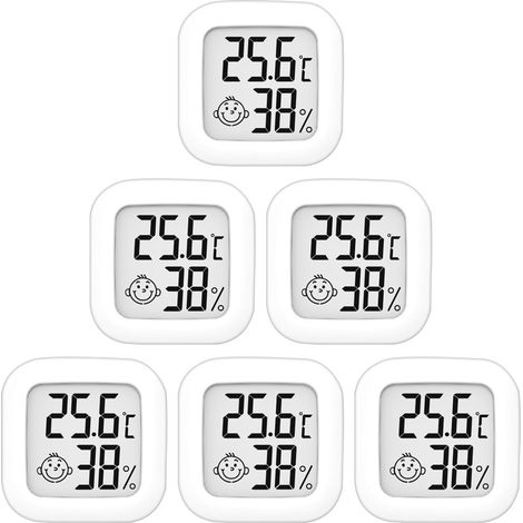 6er-pack Hochpräzise Innen-thermo-hygrometer – 10 °c Bis 70 °c – Für Babyzimmer, Wohnzimmer, Büro Und Gewächshaus