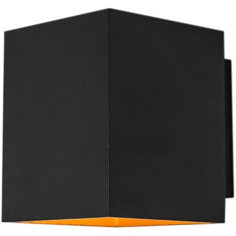 Wandlampe Qazqa Sola – 1 Licht – L 8,25 Cm – Schwarz Und Gold – Modernes Design – Innenbeleuchtung Für Wohnzimmer, Schlafzimmer, Küche Und Esszimmer