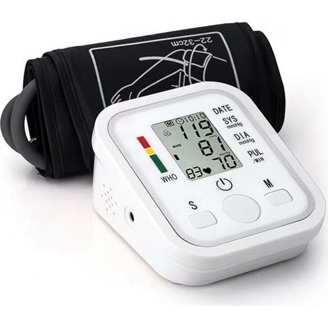 Digitales Lcd-blutdruckmessgerät Für Den Oberarm Mit Herzfrequenzanzeige Und Pulsmesser