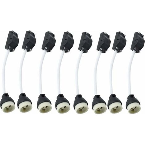 8 Stück Gu10-keramikfassungen Mit Kabelanschluss 2a 250v Gu10-lampenfassung Basisadapter Mit Isoliertem Kabel