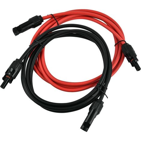 Photovoltaische Solarverlängerungsleitung Verlängerungskabel Für Solarmodule Mit Mc4-steckern Paar Rot + Schwarz, 14awg 3 Meter / 10 Fuß