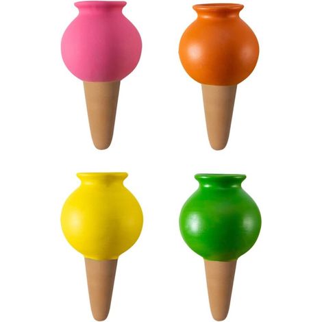 4er-pack Terrakotta-bewässerungsspitzen, Pflanzenbewässerungsstäbe, Dekorative Automatische Bewässerungsstäbe Mit 430 Ml Fassungsvermögen, Automatische Tropfbewässerung Für Topfpflanzen Im Innenbereic