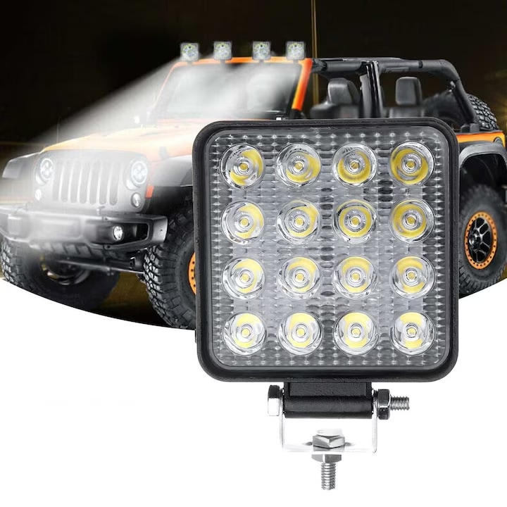 Led-flutlicht 48w, Viszone, 12v-80v, Für Traktor, Lkw, Suv, Atv