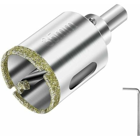 35 Mm Diamant-bohrkrone, Diamantbohrer Mit Zentralem Führungsholz, Fliesen-bohrkrone Mit Diamantbeschichtung Zum Schneiden Von Glas, Fliesen, Keramik, Marmor Und Kalkstein